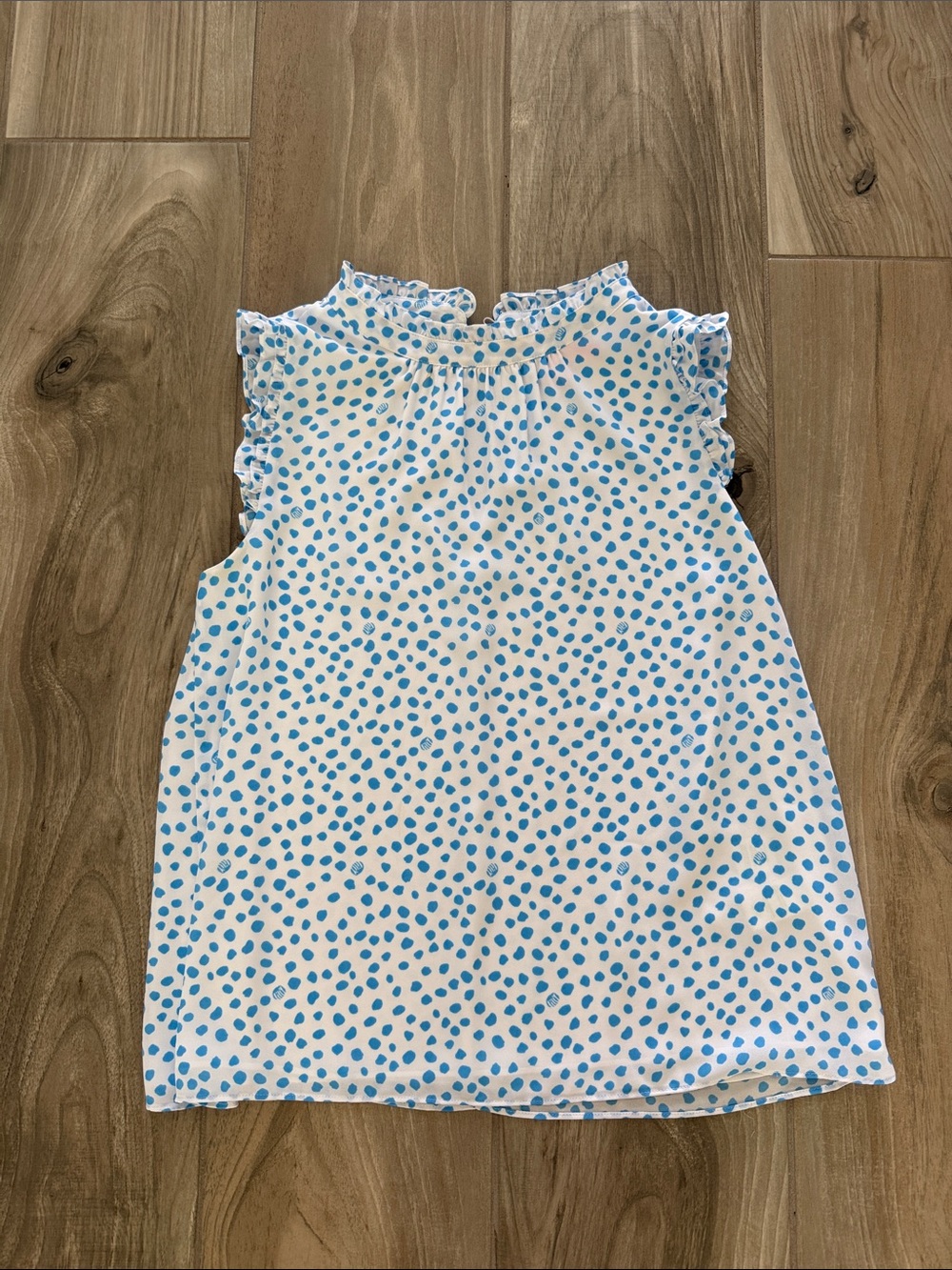 Lilly Pulitzer White Top with Blue Spot Print